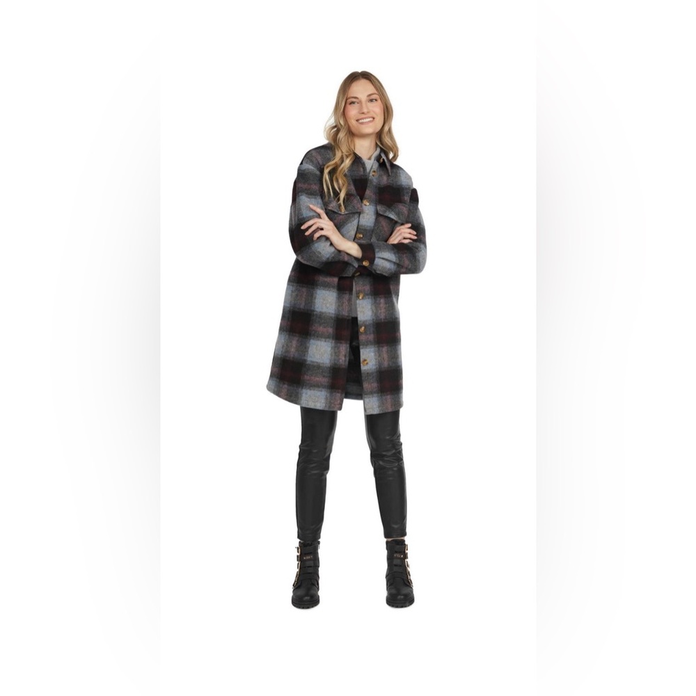 Mexx Midi Plaid Flannel Shacket - Picture 4 of 4